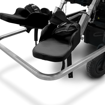 De botsbeveiliging stopt de rolstoel wanneer deze in contact komt met een voorwerp.